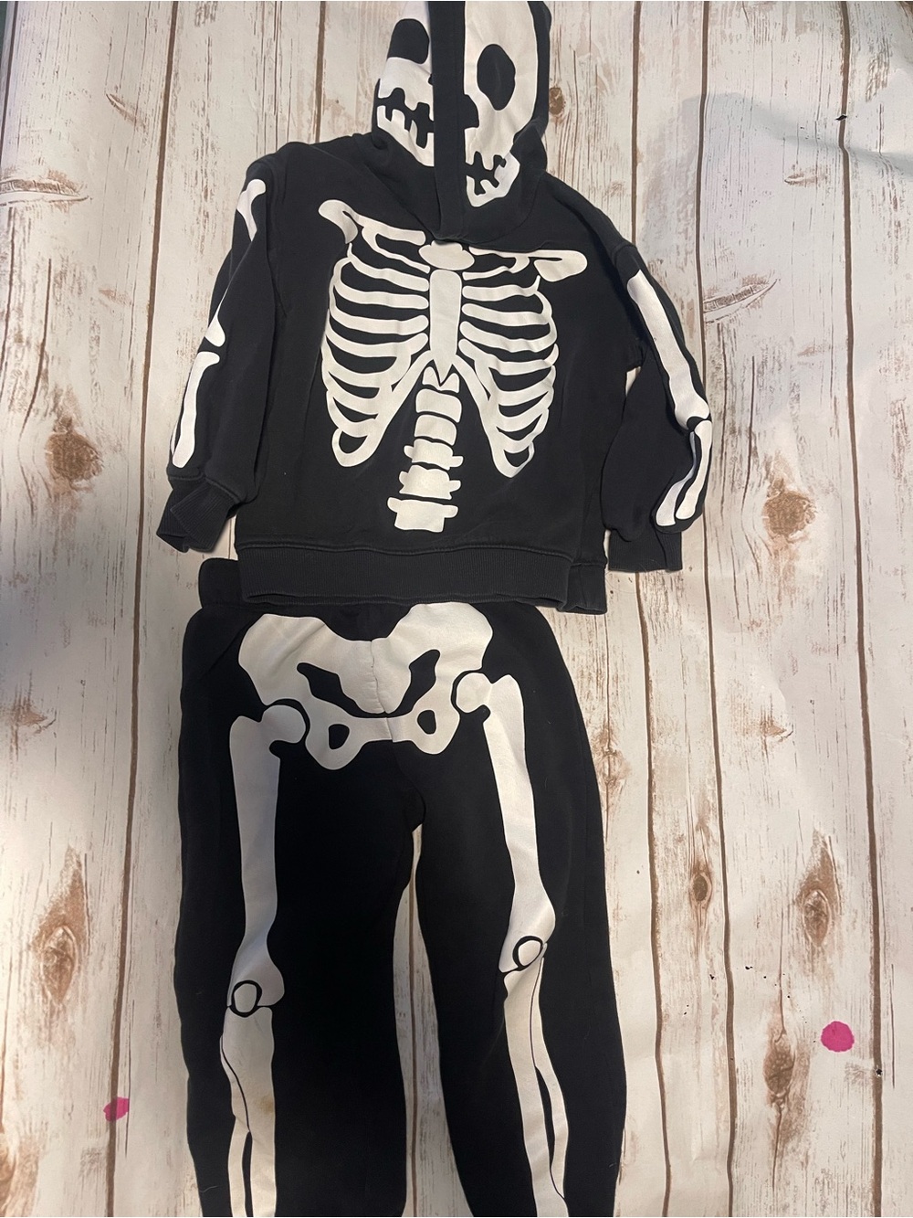 H&M Black & White Kids Skeleton Hoodie and Joggers Set